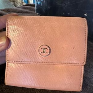 CHANEL Light Pink Leather Wallet